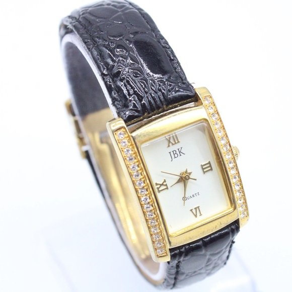 JBK Jacqueline Kennedy Watch Womens Gold Tone Stainless Steel Rhinestones Rare - Picture 4 of 9